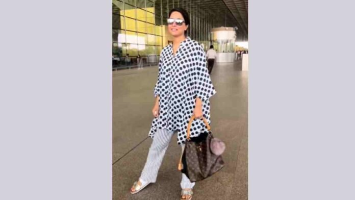 Hina khan latest airport look