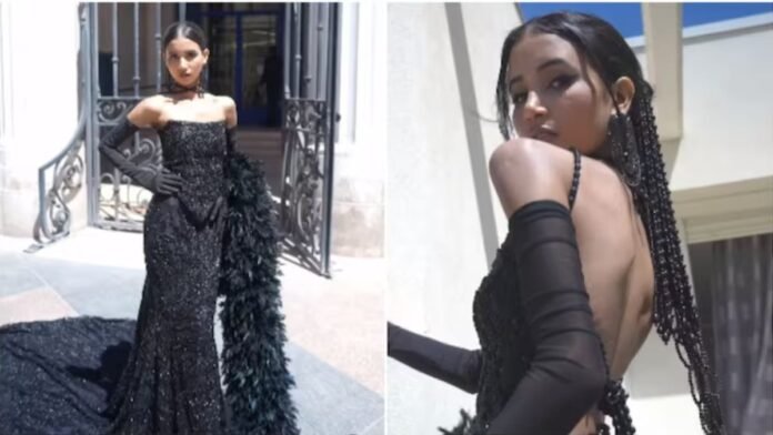 Nancy Tyagi looked lovely in a custom backless corset she designed herself at Cannes 2024; watch this viral video.