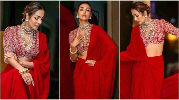 Malaika Red Saree