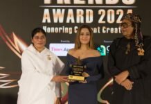 Kate Sharma Receives the Most Glamorous Face of the Year Award at Times Applaud Trends Awards kate sharma