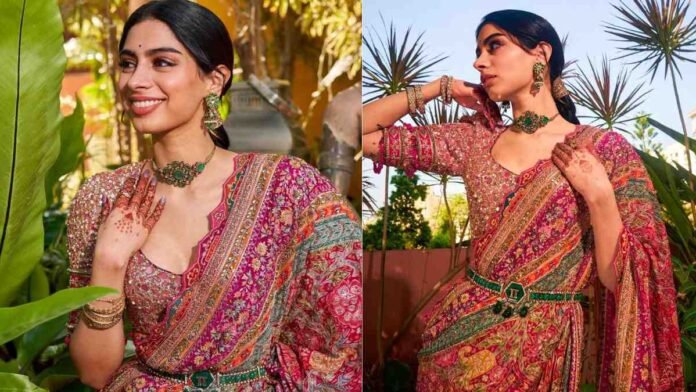 Khushi Kapoor Multi-Colored Saree