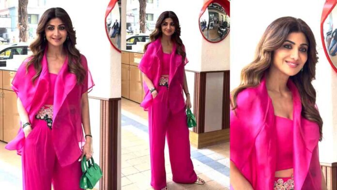 Shilpa Shetty Pink Waltz Cape Pants