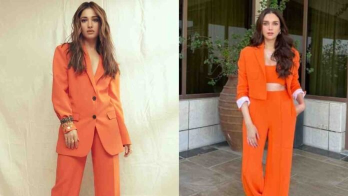 Trendy Orange Blazer Look