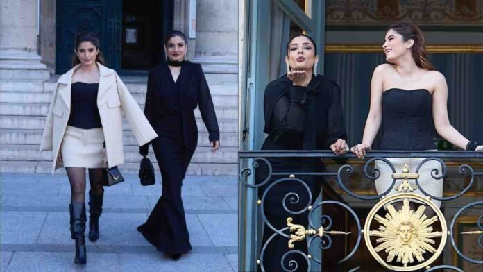 Raveena Tandon Rasha Thadani Paris Fashion Week