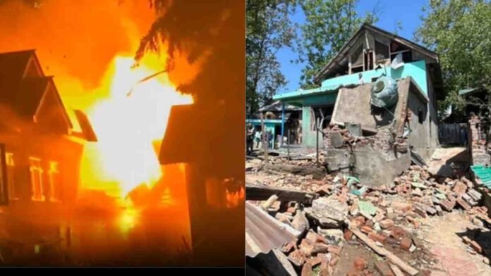Two Lashkar Terrorists Homes Destroyed