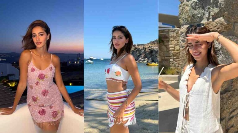 Ananya Panday Turns Up the Heat in Glam Mini Dresses and Beachwear in Mykonos