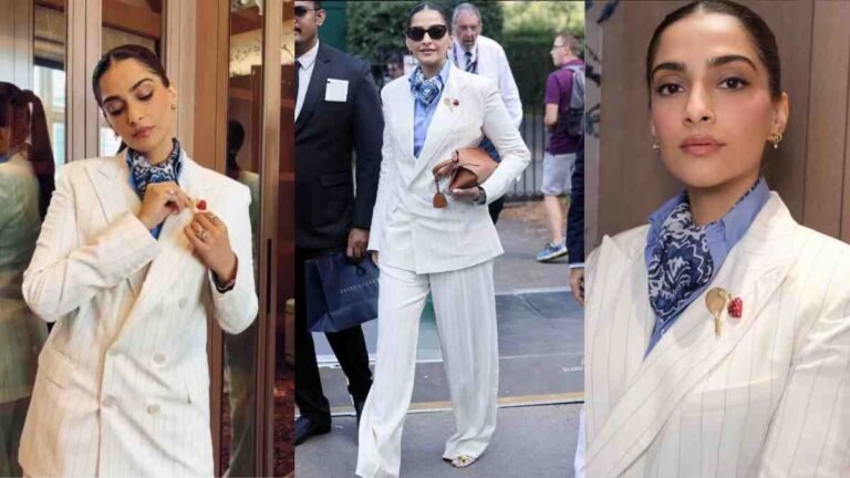 Sonam Kapoor Serves Style at Wimbledon in Heels with Tennis Balls and Elegant Whites