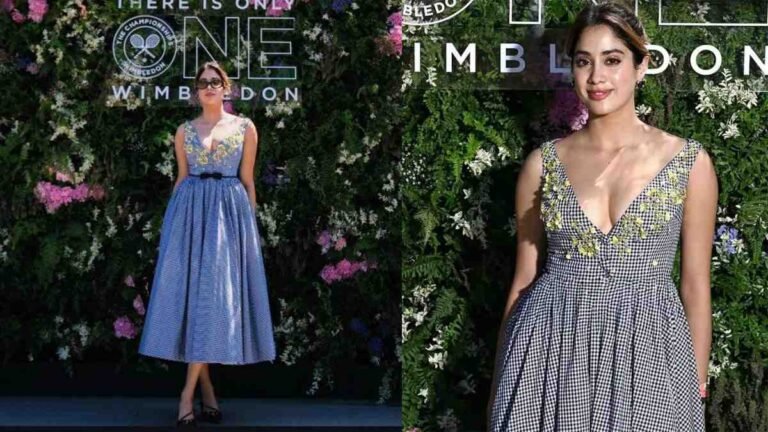 Janhvi Kapoor Aces Summer Glam at Wimbledon in Miu Miu Check Print and Perfect Heels