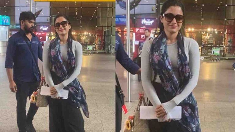 Rashmika Mandanna Keeps It Casual-Chic at Airport with Viral Labubu Bag Charm