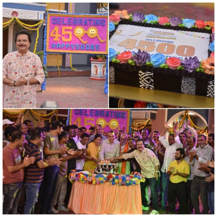 Asit Kumarr Modi with the TMKOC family, celebrating the milestone of 4500 happysodes