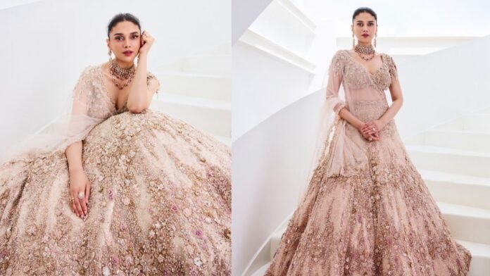 Aditi Rao Hydari Shines Like Liquid Gold In Gaurav Gupta’s Dreamlike Bridal Collection
