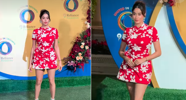 Janhvi Kapoor Turns Heads In Red As Glamour Meets National Pride At A Star-Studded Mumbai Gala
