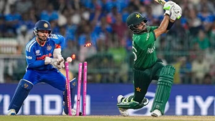 Babar Azam walks back after dismissal in high-pressure T20 World Cup match showing poor record against India
