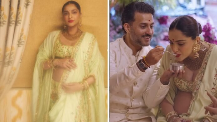 Sonam Kapoor flaunting baby bump at Godh Bharai ceremony Mumbai