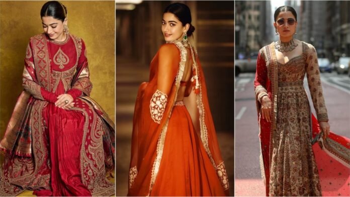 Rashmika Mandanna ivory lehenga bridal look at fashion show