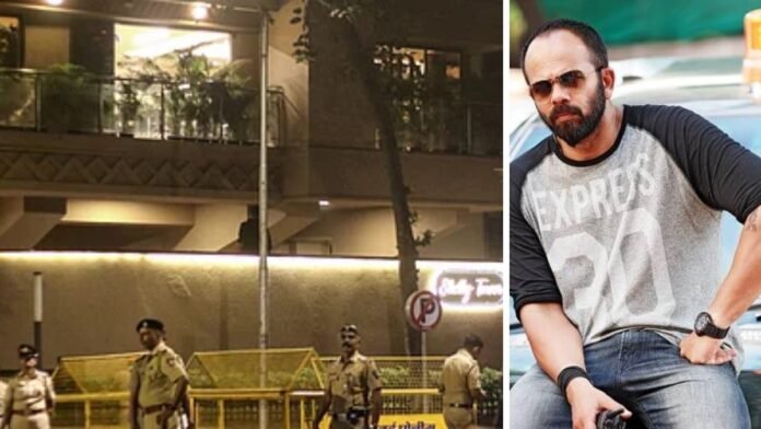 Mumbai police outside Rohit Shetty Juhu residence after firing incident Mumbai police outside Rohit Shetty Juhu residence after firing incident