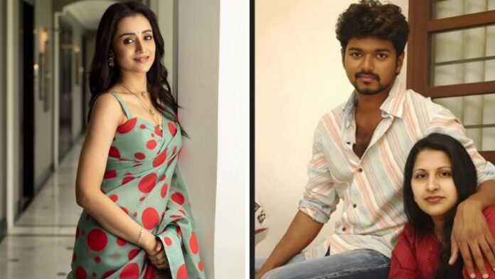 Trisha Krishnan, Vijay Thalapathy and Sangeetha Sornalingam