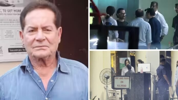 Aamir Khan visiting Salim Khan at Lilavati Hospital Mumbai during health update