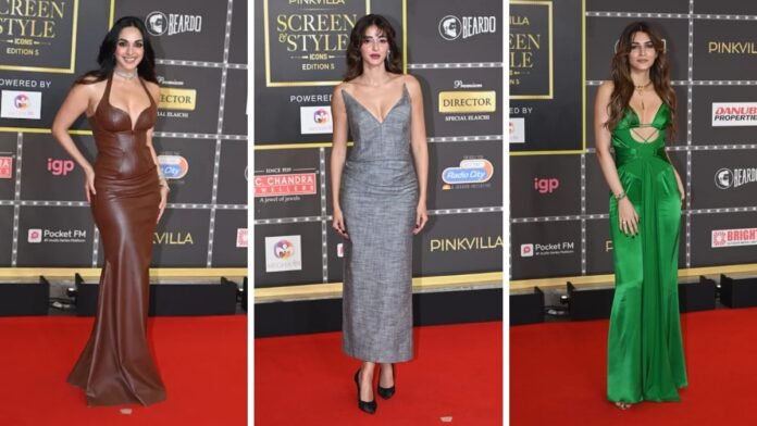 Kiara Advani Ananya Panday Kriti Sanon Bollywood red carpet stunning gowns awards night Kiara Advani Ananya Panday Kriti Sanon Bollywood red carpet stunning gowns awards night