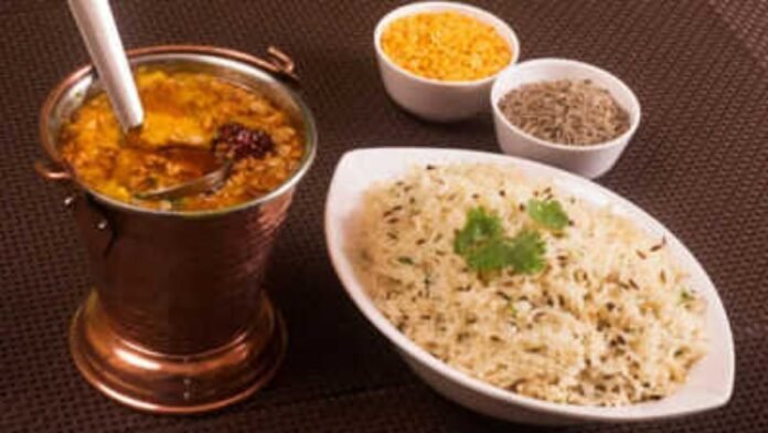 Healthy dal chawal meal with paneer and salad recommended by Tamannaah Bhatia trainer