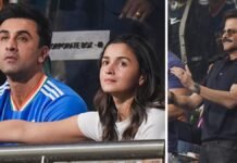 India Beat England by 7 Runs: Bollywood Erupts at Wankhede Stadium Ranbir Kapoor Alia Bhatt and Anil Kapoor at Wankhede Stadium India T20 World Cup 2026 semi-final