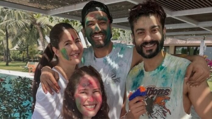 Katrina Kaif and Vicky Kaushal celebrating Holi 2026 with family by the pool