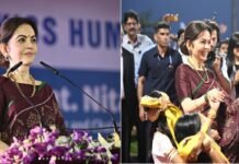 No Heavy Glam, No Drama! Nita Ambani’s Simple Maroon Silk Saree Look Steals The Spotlight